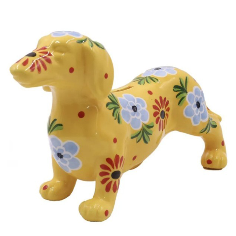 Статуэтка Flower Dachshund yellow Желтый Мульти Статуэтка Flower Dachshund yellow Желтый Мульти в Рязани | Loft Concept