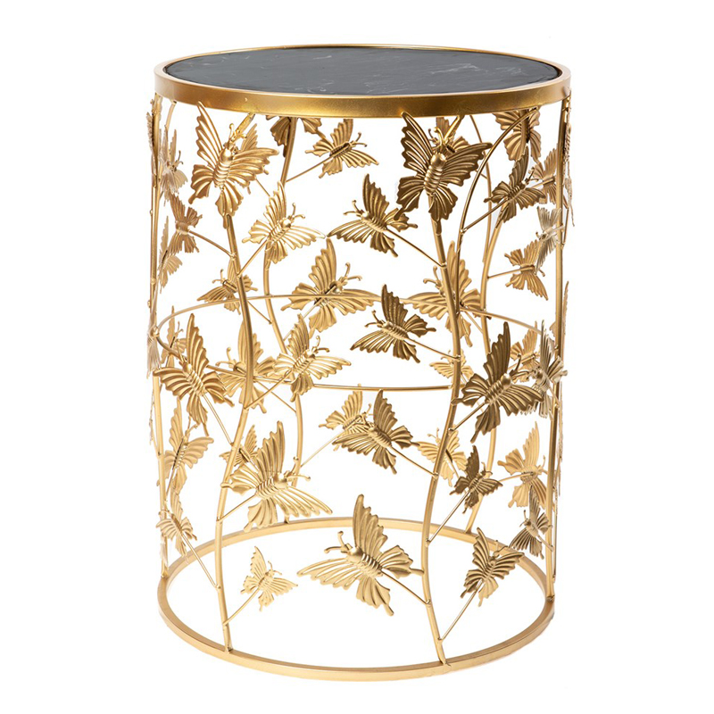 Приставной стол Gold Butterfly чёрный мрамор Золотой Черный Мрамор Nero Приставной стол Gold Butterfly чёрный мрамор Золотой Черный Мрамор Nero в Рязани | Loft Concept