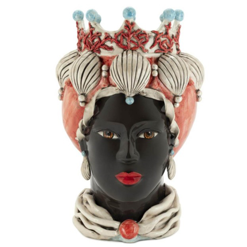 Ваза VASE MORO LADY CORAL Черный Мульти Ваза VASE MORO LADY CORAL Черный Мульти в Рязани | Loft Concept