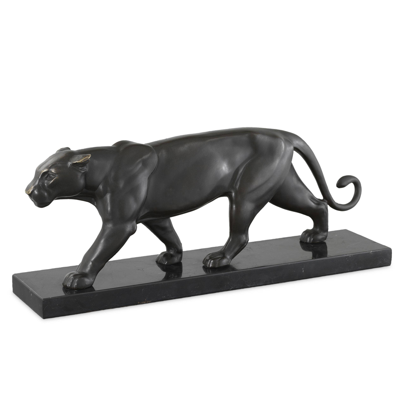 Статуэтка Eichholtz Panther on Marble Base Темная бронза Черный Статуэтка Eichholtz Panther on Marble Base Темная бронза Черный в Рязани | Loft Concept