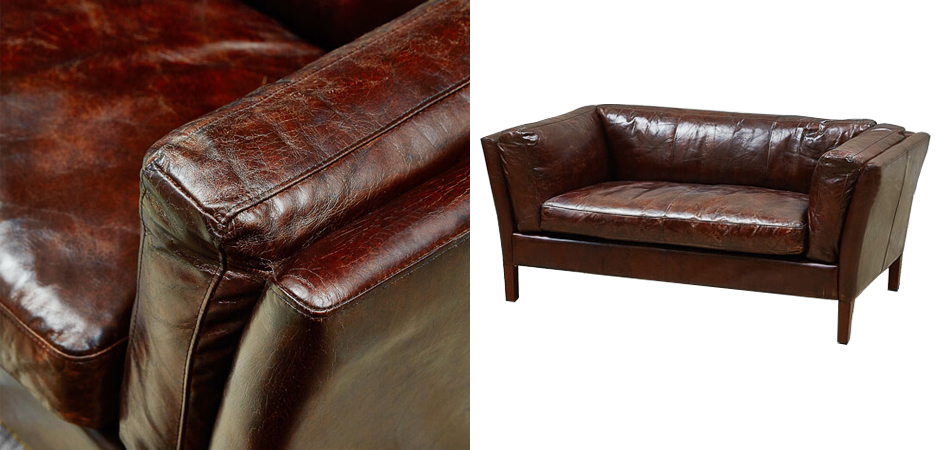 Диван RH SORENSEN Sofa Brown leather double Диван RH SORENSEN Sofa Brown leather double - Loft-Concept в Рязани