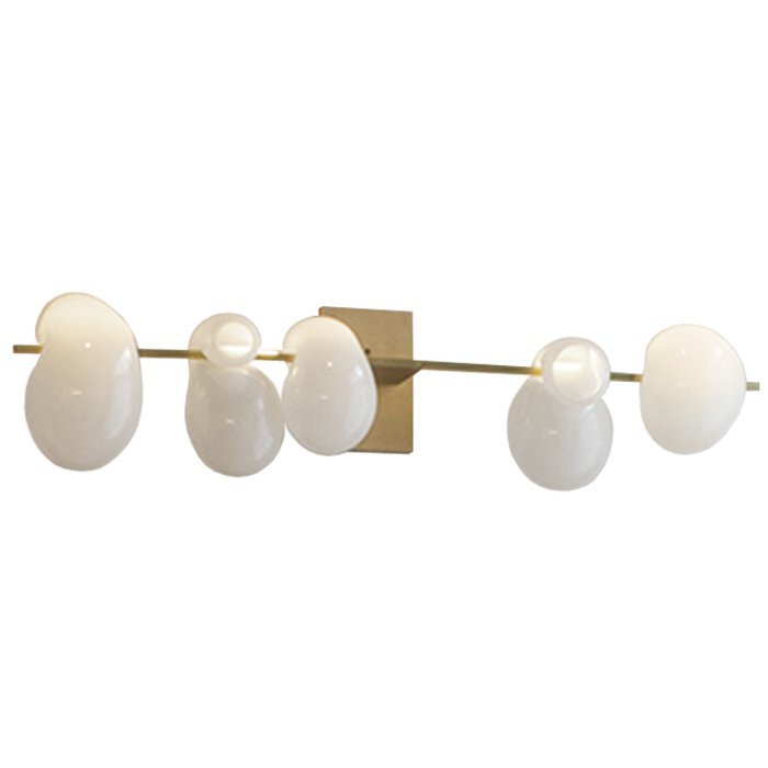 Бра White glass trap 5 Wall Lamp Прозрачный белый Золотой Бра White glass trap 5 Wall Lamp Прозрачный белый Золотой в Рязани | Loft Concept