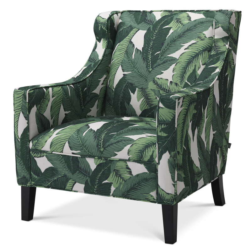 Кресло Eichholtz Chair Jenner Mustique green Зеленый Черный Кресло Eichholtz Chair Jenner Mustique green Зеленый Черный в Рязани | Loft Concept