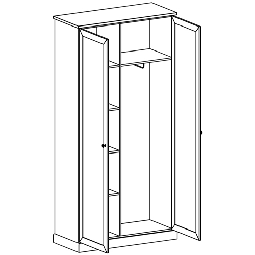 Двухдверный шкаф с зеркальными дверцами Percent Closet Двухдверный шкаф с зеркальными дверцами Percent Closet в Рязани