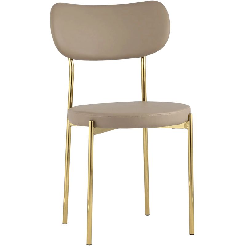 Стул Alfie Chair Золотые ножки Бежевая Экокожа Бежевый Золотой Стул Alfie Chair Золотые ножки Бежевая Экокожа Бежевый Золотой в Рязани | Loft Concept