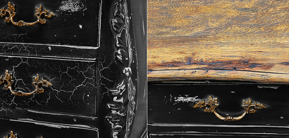 Комод в винтажном стиле Renee Black Vintage Commode Черный Комод в винтажном стиле Renee Black Vintage Commode Черный - Loft-Concept в Рязани