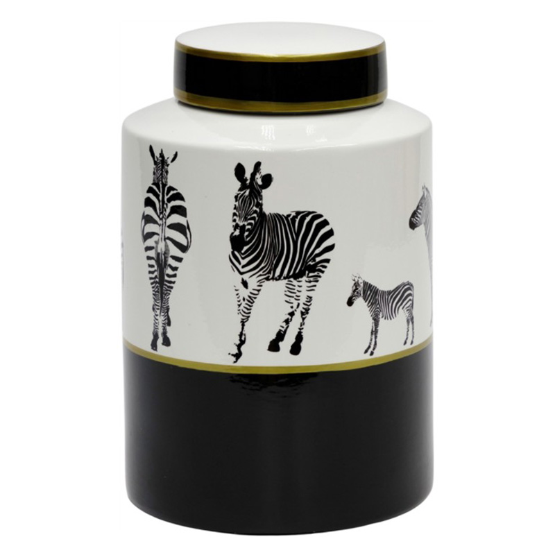 Ваза Zebra Vase white and black 26 Белый Черный Золотой Ваза Zebra Vase white and black 26 Белый Черный Золотой в Рязани | Loft Concept