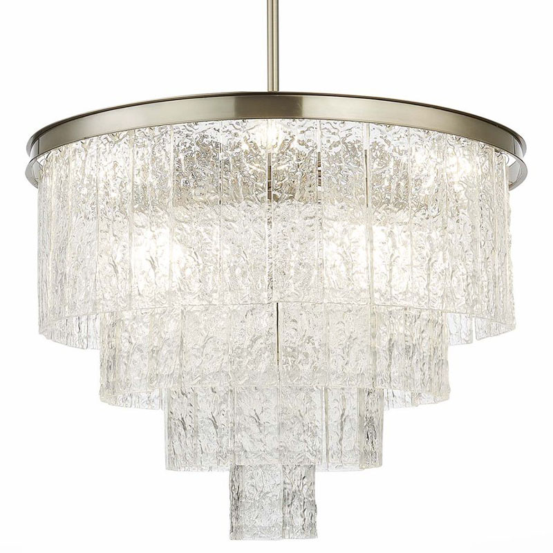 Люстра Renea Textured Glass Chandelier Nickel D60 Никель Прозрачное Стекло Люстра Renea Textured Glass Chandelier Nickel D60 Никель Прозрачное Стекло в Рязани | Loft Concept