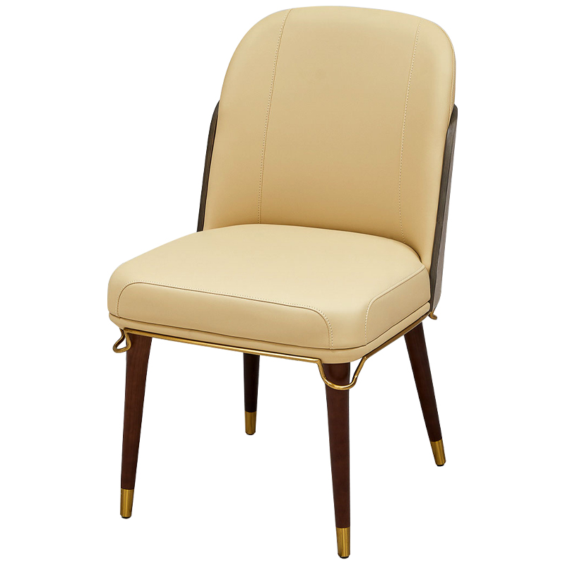 Стул бежевый Emilis Chair ножки из массива ясеня Бежевый Коричневый Латунь Стул бежевый Emilis Chair ножки из массива ясеня Бежевый Коричневый Латунь в Рязани | Loft Concept