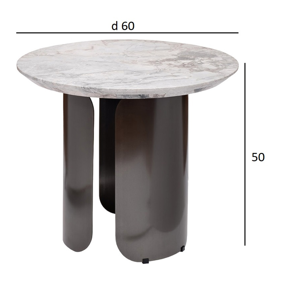Столик журнальный круглый с мраморной столешницей Gray Marble Table Столик журнальный круглый с мраморной столешницей Gray Marble Table в Рязани