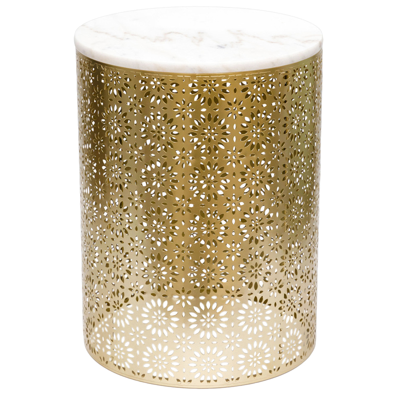 Приставной Стол Artesia Table Золотой с белым мрамором Белый Золотой Приставной Стол Artesia Table Золотой с белым мрамором Белый Золотой в Рязани | Loft Concept