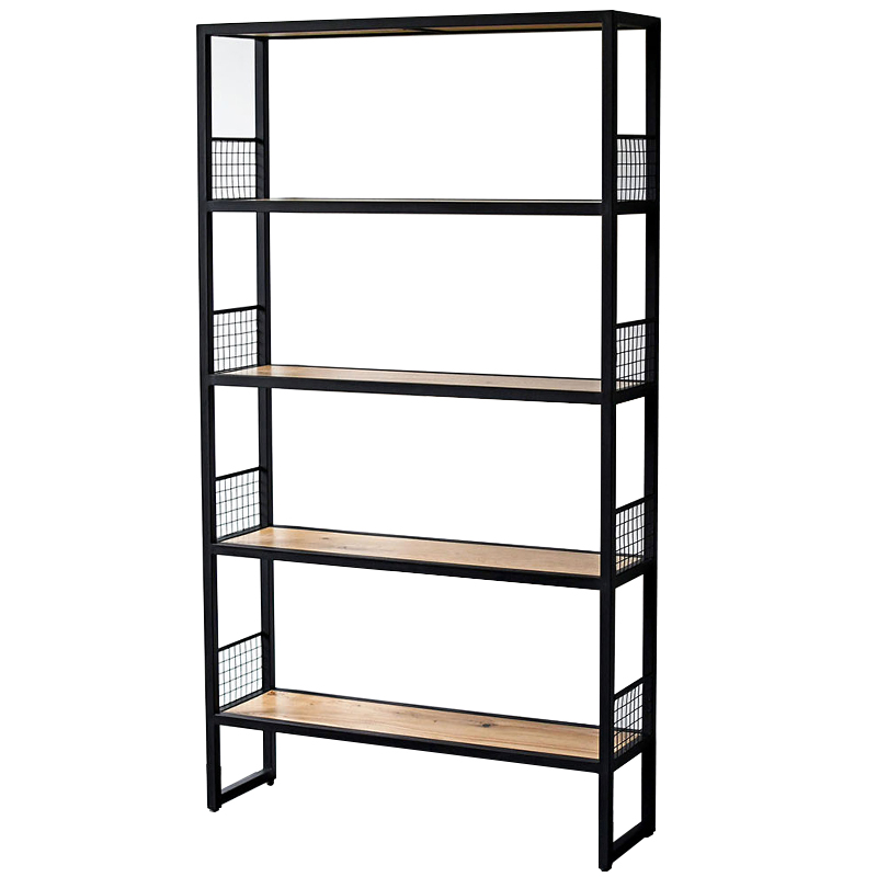 Стеллаж Richie Industrial Metal Rust Rack Древесина Черный Стеллаж Richie Industrial Metal Rust Rack Древесина Черный в Рязани | Loft Concept