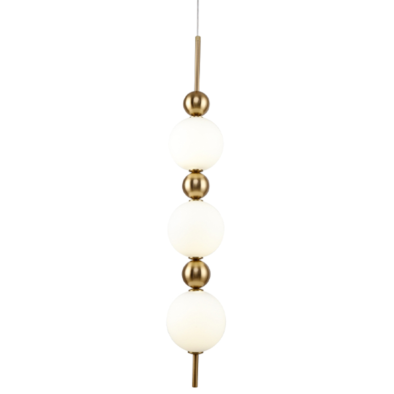 Подвесной светильник PEARLS SUSPENSION 3 Лампы Белый Латунь Подвесной светильник PEARLS SUSPENSION 3 Лампы Белый Латунь в Рязани | Loft Concept