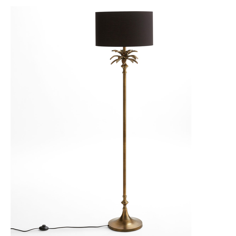 Торшер Palm Black Lampshade Латунь Черный Торшер Palm Black Lampshade Латунь Черный в Рязани | Loft Concept