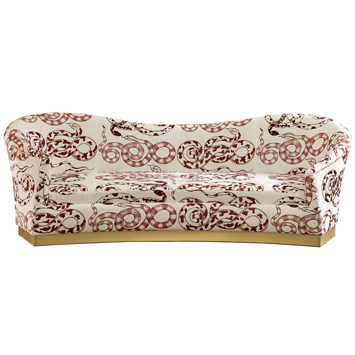 Диван KELLY SOFA Venimeuses Snake Embroidery Белый Диван KELLY SOFA Venimeuses Snake Embroidery Белый в Рязани | Loft Concept