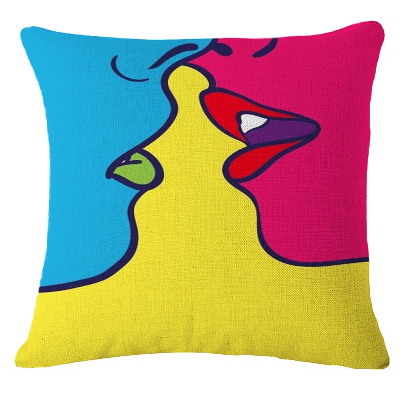 Декоративная подушка Lips and Face #9 Мульти Декоративная подушка Lips and Face #9 Мульти в Рязани | Loft Concept
