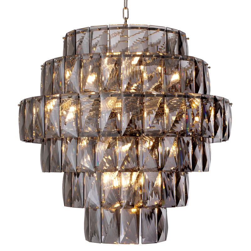 Люстра Eichholtz Chandelier Amazone L smoke Никель Стекло Смок Люстра Eichholtz Chandelier Amazone L smoke Никель Стекло Смок в Рязани | Loft Concept