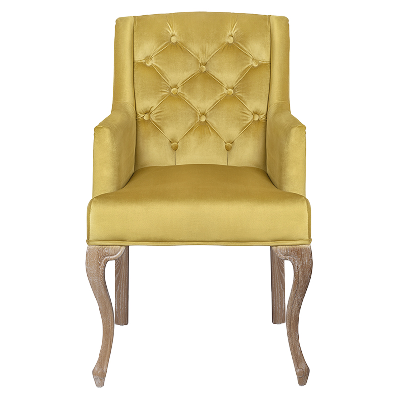 Кресло Mason Classical Armchair gold velour Желтый Коричневый Кресло Mason Classical Armchair gold velour Желтый Коричневый в Рязани | Loft Concept