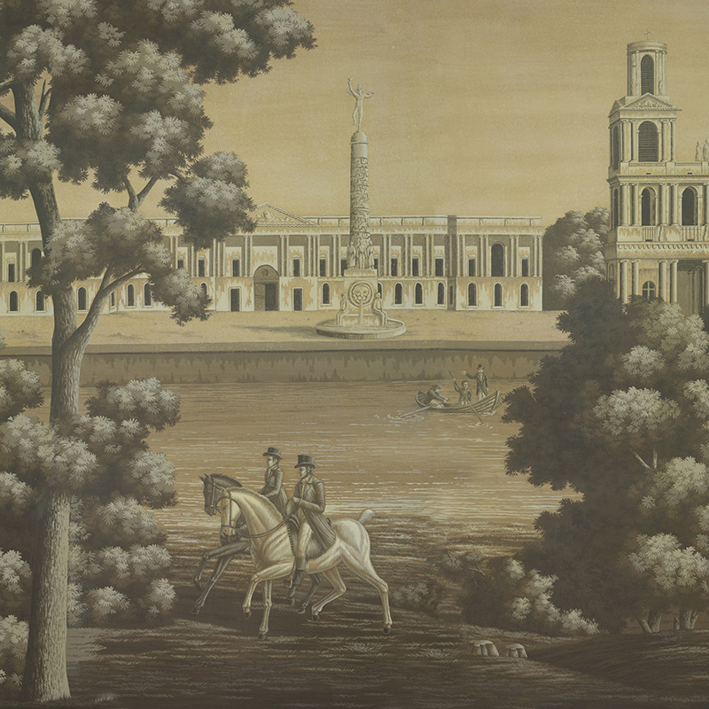 Обои ручная роспись Monuments of Paris Eau Forte on antique scenic Xuan paper Обои ручная роспись Monuments of Paris Eau Forte on antique scenic Xuan paper в Рязани | Loft Concept