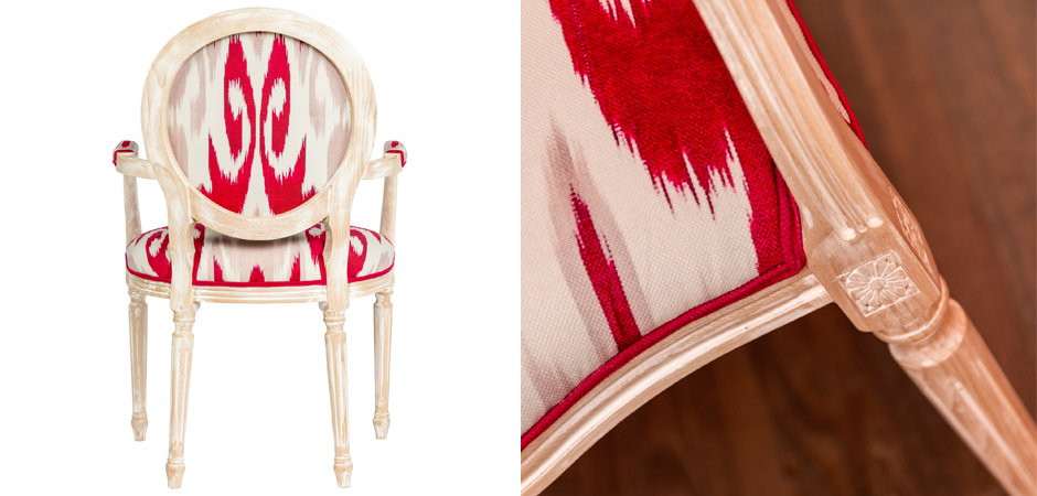 Стул с подлокотниками Ikat Pattern Красный Стул с подлокотниками Ikat Pattern Красный - Loft-Concept в Рязани