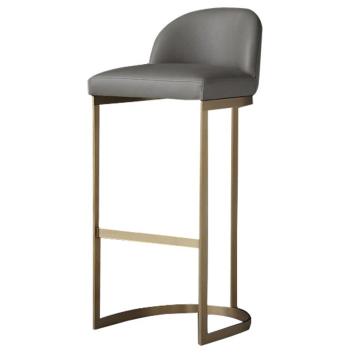 Барный стул Barrel Back Counter Stool Taupe Бежево-серый Золотой Барный стул Barrel Back Counter Stool Taupe Бежево-серый Золотой в Рязани | Loft Concept