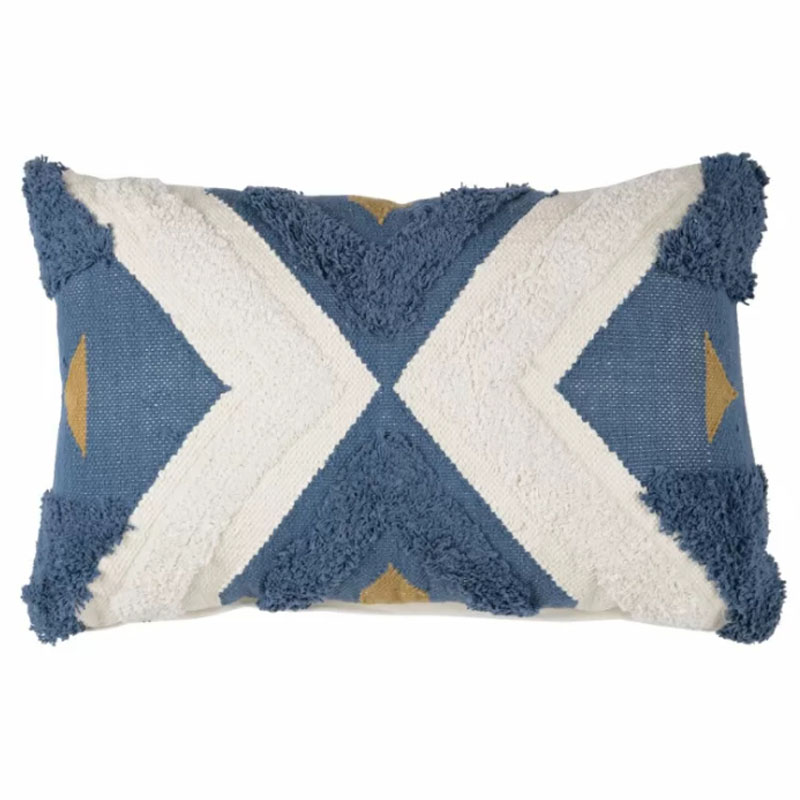 Подушка Blue Ikat Синий Белый Золотой Подушка Blue Ikat Синий Белый Золотой в Рязани | Loft Concept
