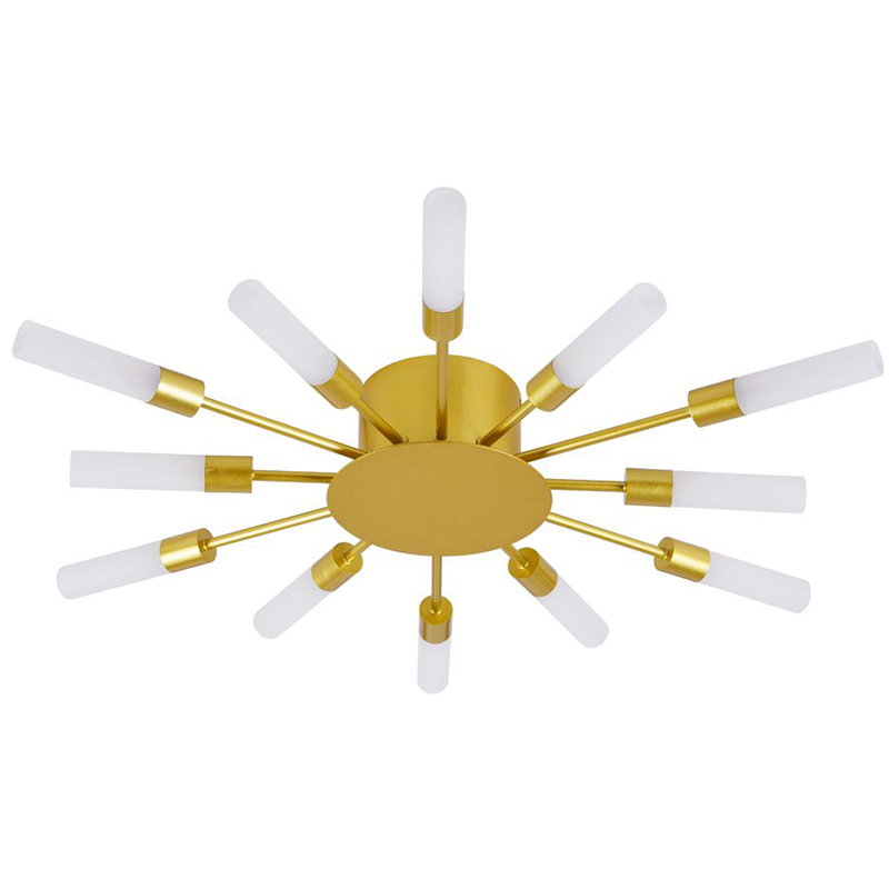 Потолочный светильник Aiden Ceiling Lamp 12 Белый Золотой Потолочный светильник Aiden Ceiling Lamp 12 Белый Золотой в Рязани | Loft Concept
