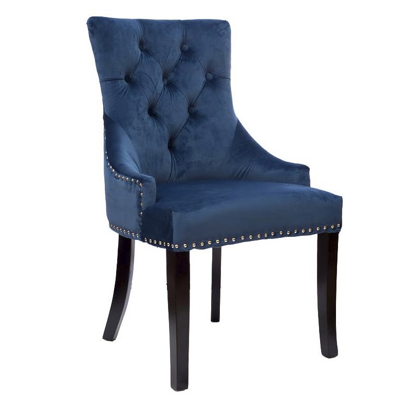 Стул Cozy Blue Chair Темно-синий Хром Черный Стул Cozy Blue Chair Темно-синий Хром Черный в Рязани | Loft Concept
