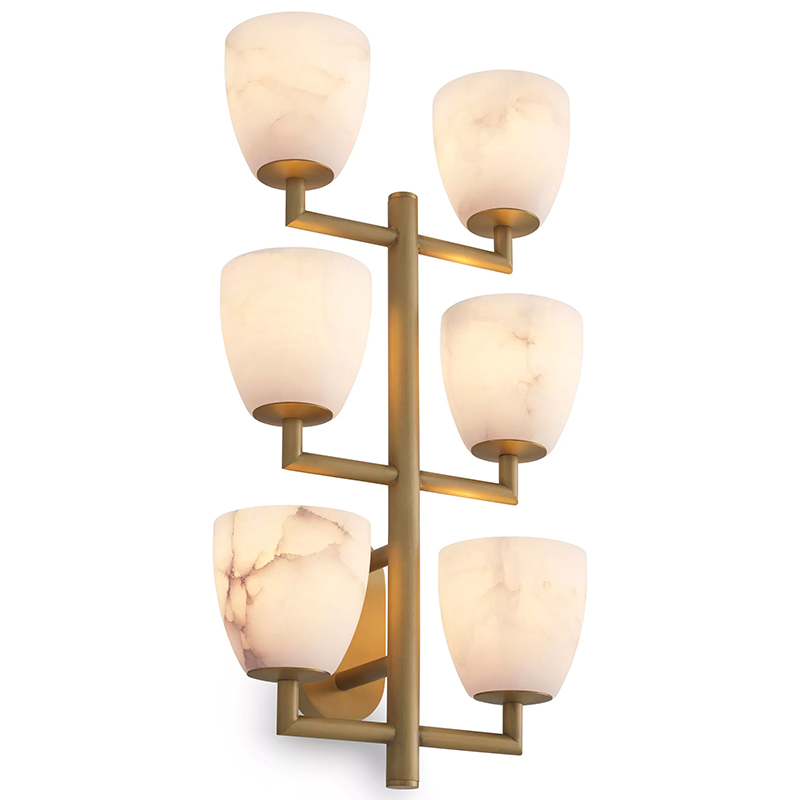 Настенный светильник Eichholtz Wall Lamp Valerius Латунь Белый Мрамор Bianco ivory ( слоновая кость ) Настенный светильник Eichholtz Wall Lamp Valerius Латунь Белый Мрамор Bianco ivory ( слоновая кость ) в Рязани | Loft Concept