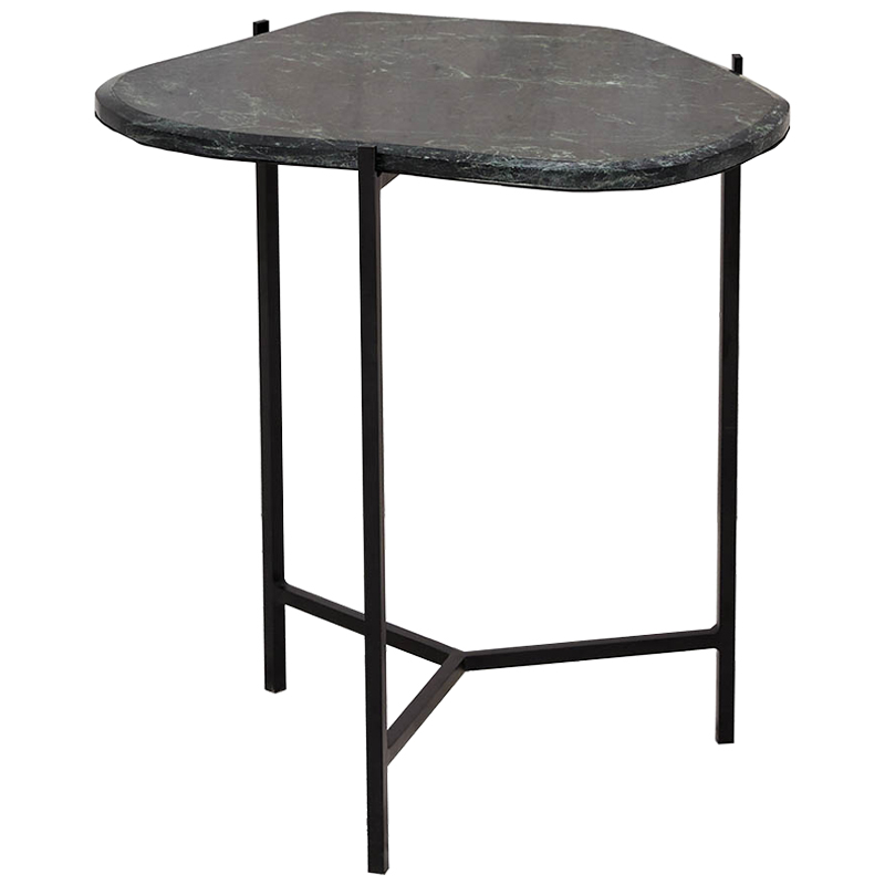 Приставной стол с каменной столешницей Tuan Side Table Черный Малахит (зеленый) Приставной стол с каменной столешницей Tuan Side Table Черный Малахит (зеленый) в Рязани | Loft Concept