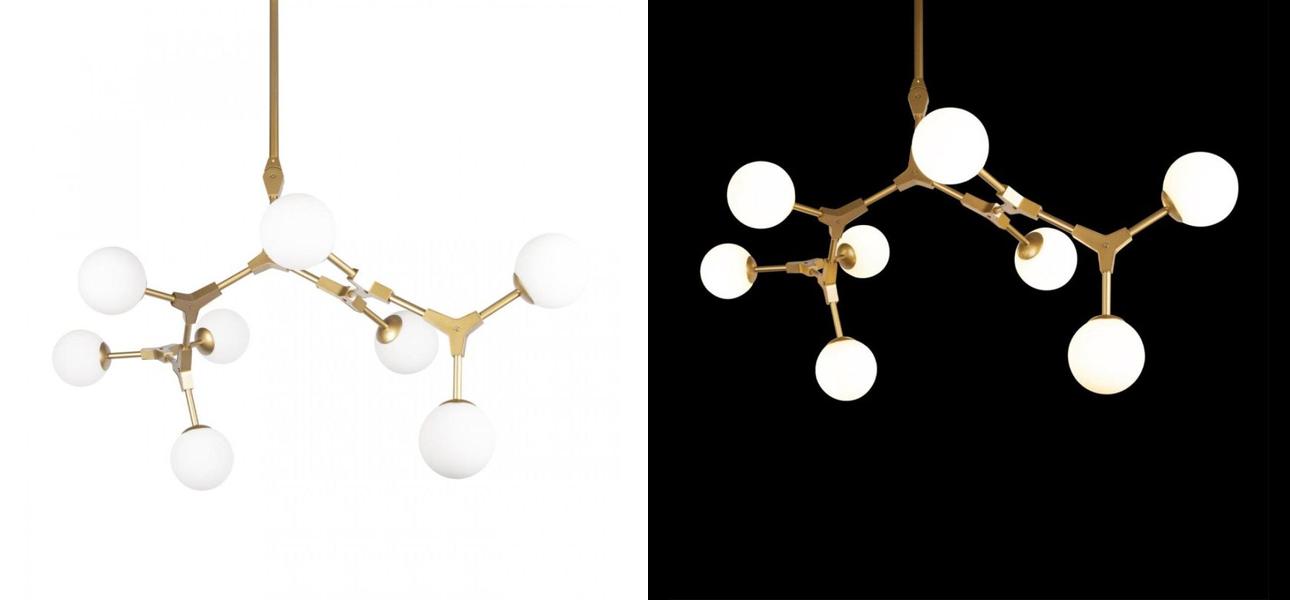 Люстра светодиодная CHERRY BOMB Золотой цвет 8 плафонов - фото №2