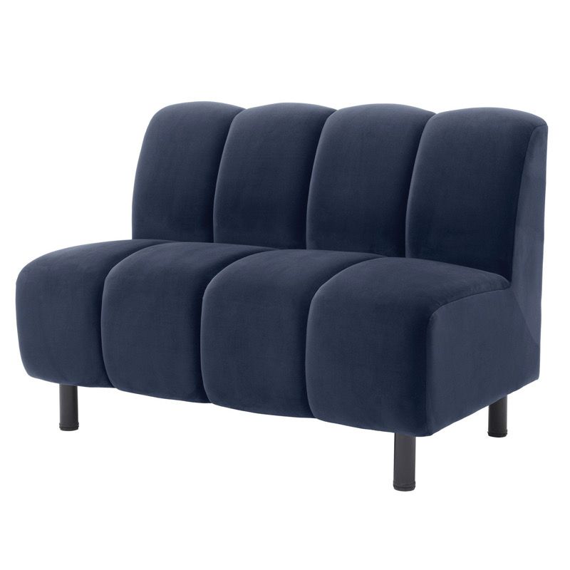 Диван Eichholtz Sofa Hillman I Сапфирово-синий Черный Диван Eichholtz Sofa Hillman I Сапфирово-синий Черный в Рязани | Loft Concept