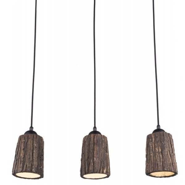 Люстра Wood Log Pendant 3 Коричневый Люстра Wood Log Pendant 3 Коричневый в Рязани | Loft Concept