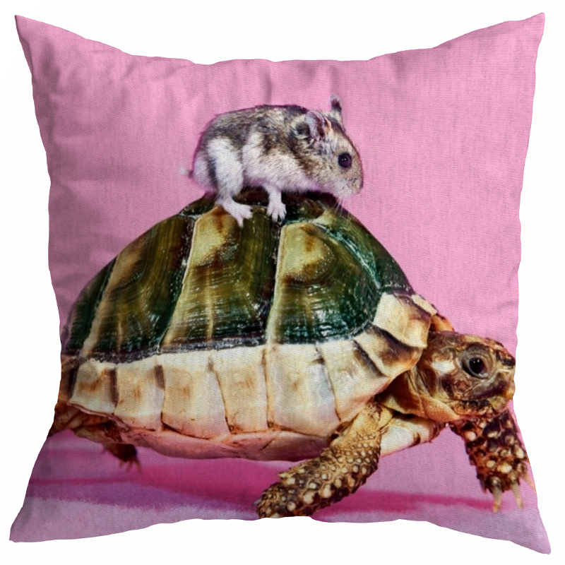 Декоративная подушка Seletti Cushion Mouse and Turtle Розовый Зеленый Серый Декоративная подушка Seletti Cushion Mouse and Turtle Розовый Зеленый Серый в Рязани | Loft Concept