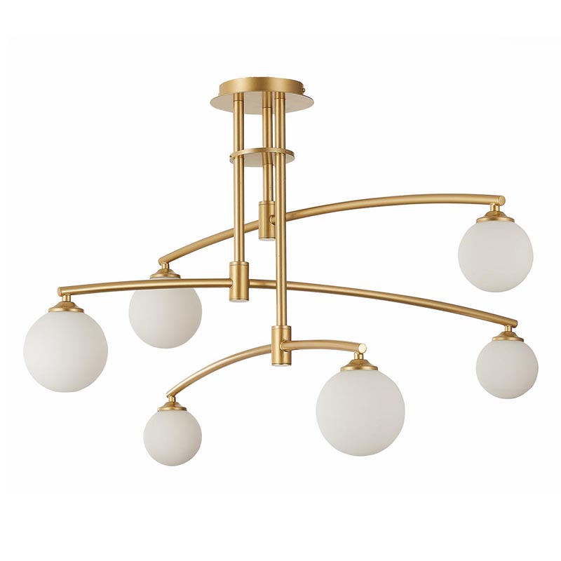 Люстра Glendon Chandelier 6 Balls Золотой Белый в Рязани | Loft Concept 