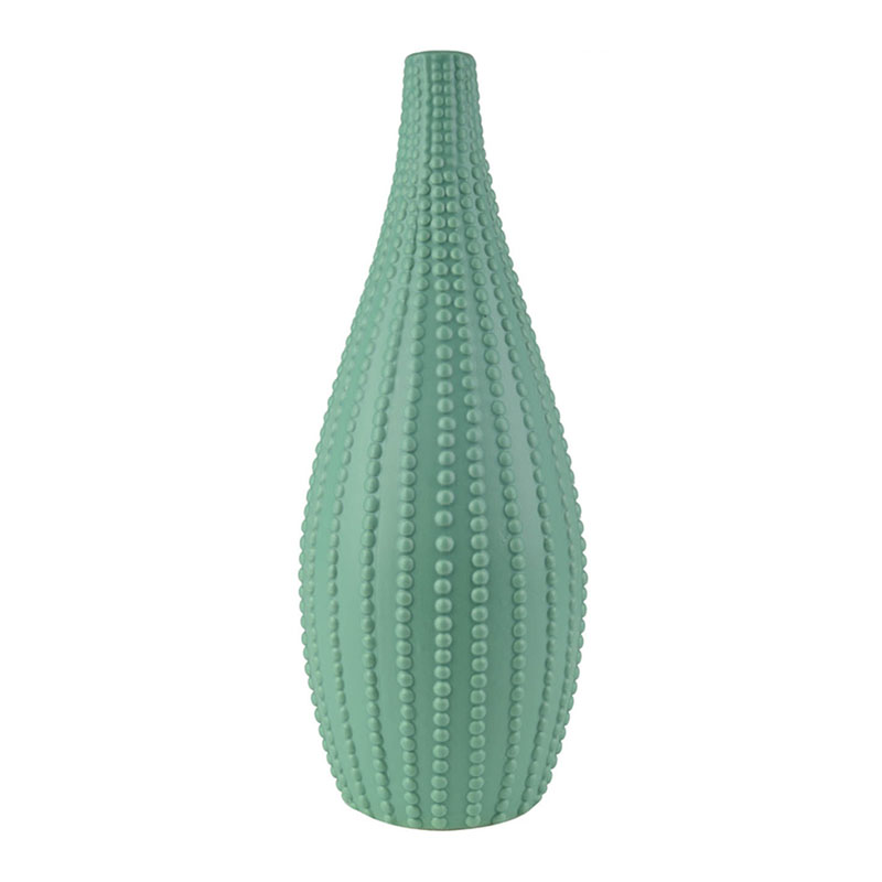 Ваза Ribbed Vase Narrow Throat turquoise 38 Бирюзовый в Рязани | Loft Concept 