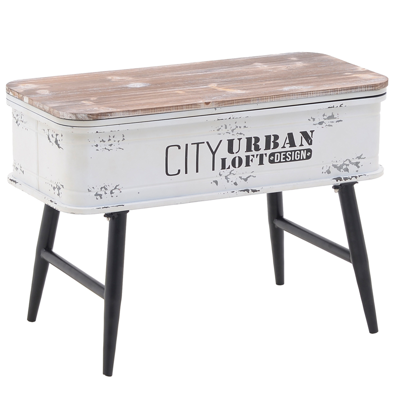 Приставной стол City Urban Loft Design Table white Бежево-серый Белый винтажная патина Приставной стол City Urban Loft Design Table white Бежево-серый Белый винтажная патина в Рязани | Loft Concept