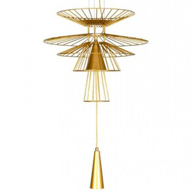 Люстра с металлическим плафоном Shade Metal Chandelier 70 см Золотой Люстра с металлическим плафоном Shade Metal Chandelier 70 см Золотой в Рязани | Loft Concept