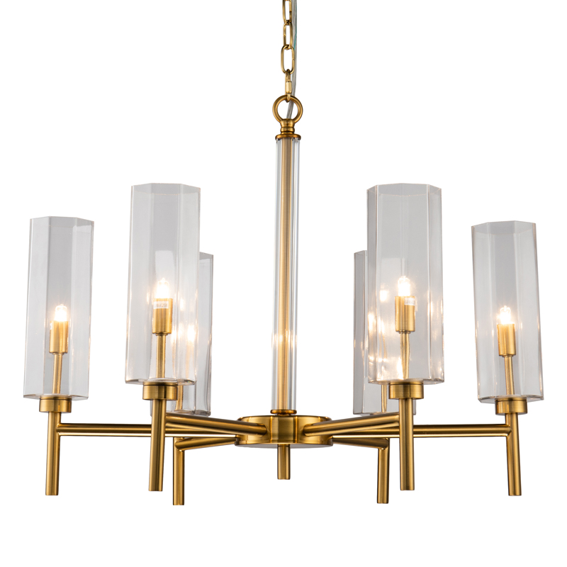 Люстра Claudine Chandelier 65 Латунь Прозрачный Люстра Claudine Chandelier 65 Латунь Прозрачный в Рязани | Loft Concept