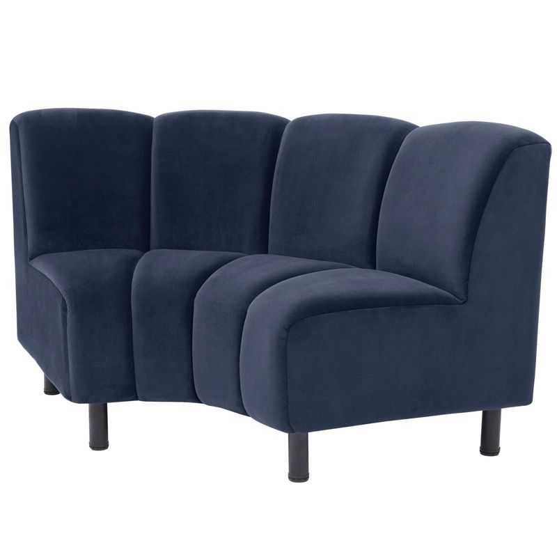 Диван Eichholtz Sofa Hillman II Сапфирово-синий Черный Диван Eichholtz Sofa Hillman II Сапфирово-синий Черный в Рязани | Loft Concept