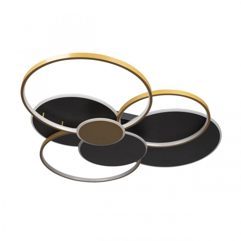 Потолочный светильник Black three rings Gold 100 см Золотой Черный Потолочный светильник Black three rings Gold 100 см Золотой Черный в Рязани | Loft Concept