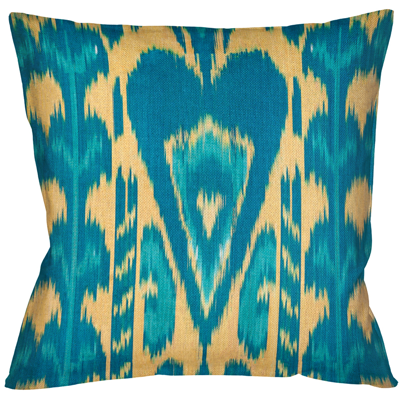 Декоративная подушка Ikat Pattern Голубая Мульти в Рязани | Loft Concept 