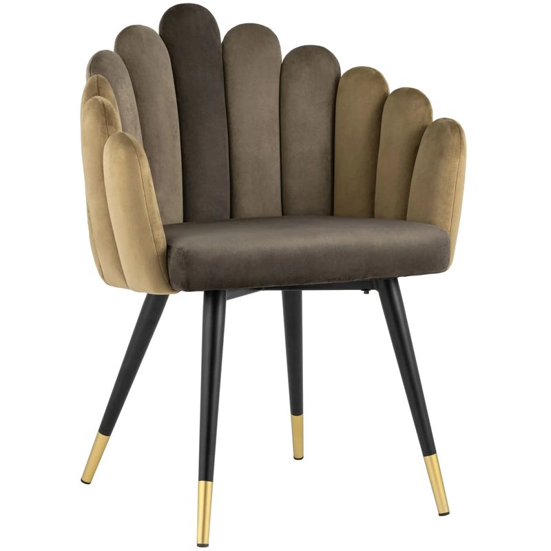 Стул Camellia Chair Коричневый Велюр Коричневый Черный Стул Camellia Chair Коричневый Велюр Коричневый Черный в Рязани | Loft Concept