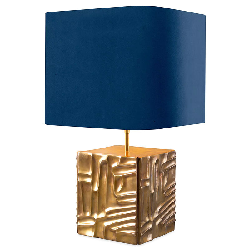 Настольная лампа Eichholtz Table Lamp Oregon Blue Velvet Синий Латунь Настольная лампа Eichholtz Table Lamp Oregon Blue Velvet Синий Латунь в Рязани | Loft Concept