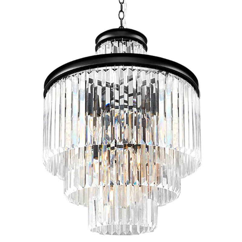 Люстра RH Odeon Chandelier Four Black 50 Прозрачное Стекло Черный Люстра RH Odeon Chandelier Four Black 50 Прозрачное Стекло Черный в Рязани | Loft Concept