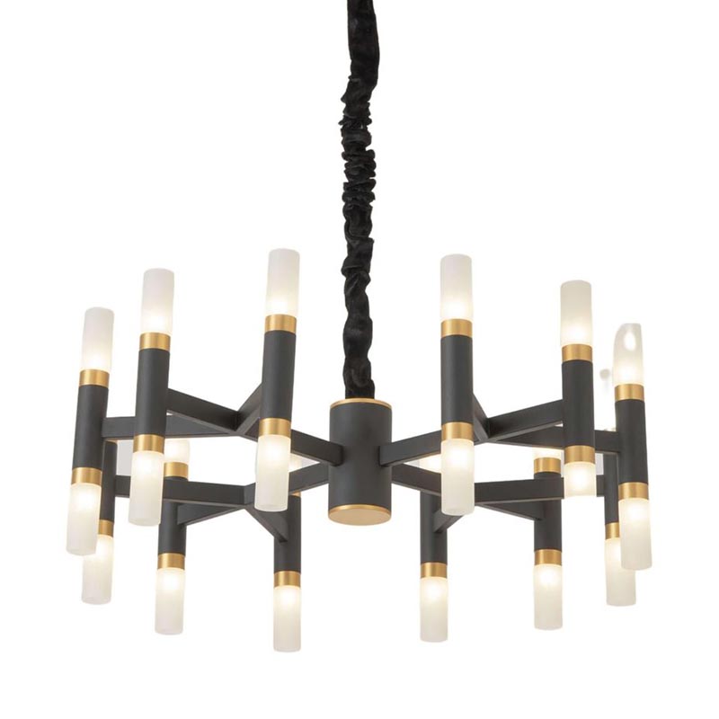 Люстра Beltram Chandelier round Белый Черный Люстра Beltram Chandelier round Белый Черный в Рязани | Loft Concept