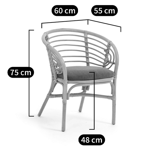 Кресло из ротанга с сиденьем из велюра Vini Rattan Armchair Кресло из ротанга с сиденьем из велюра Vini Rattan Armchair в Рязани
