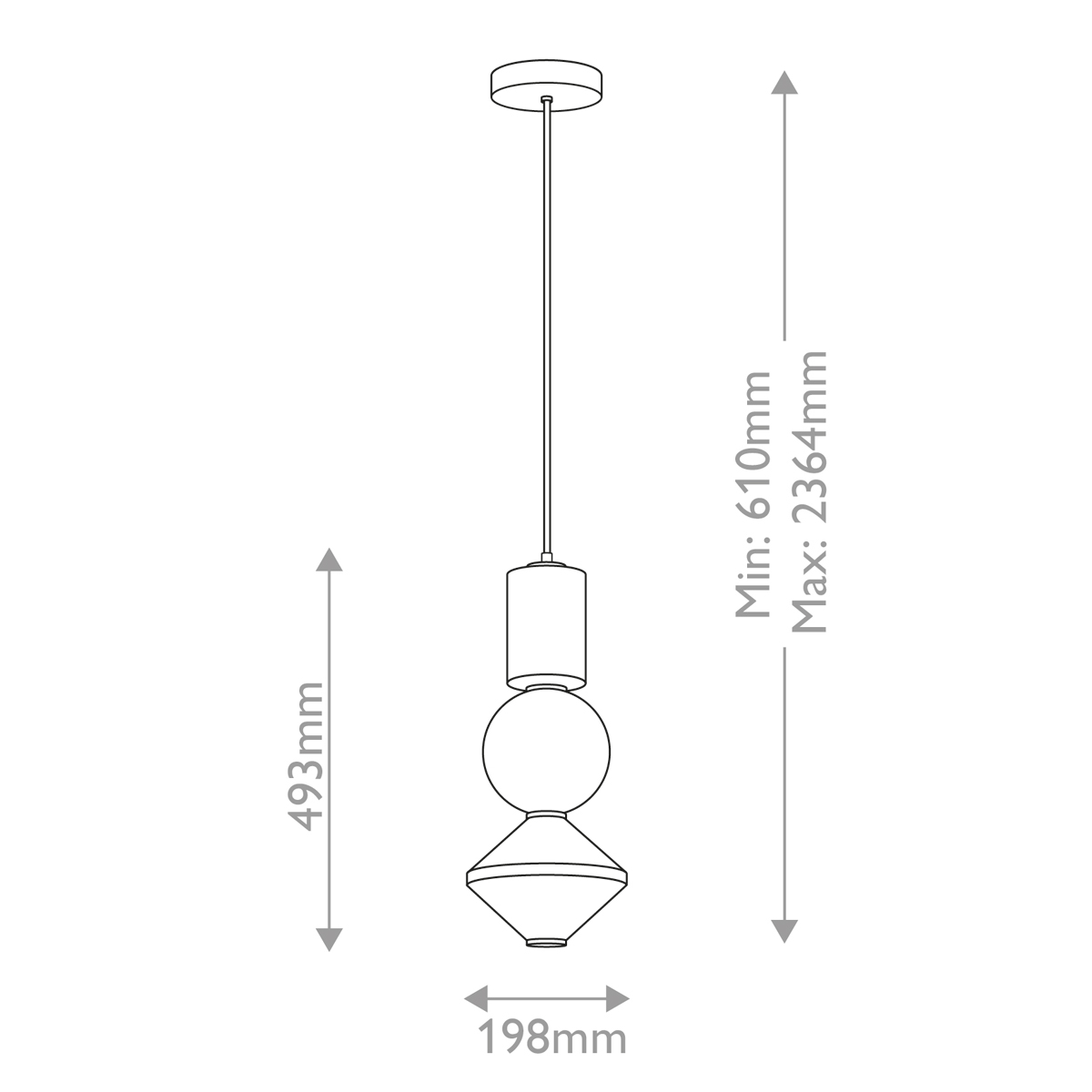 Подвесной светильник белого цвета с тремя геометрическими плафонами Alora Mood в Рязани