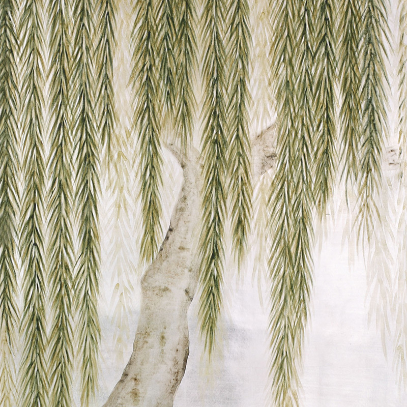 Обои ручная роспись Willow Original colourway on Tarnished Silver gilded paper Обои ручная роспись Willow Original colourway on Tarnished Silver gilded paper в Рязани | Loft Concept