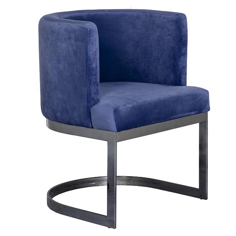 Стул Disalia Chair blue Темно-синий Темный хром Стул Disalia Chair blue Темно-синий Темный хром в Рязани | Loft Concept